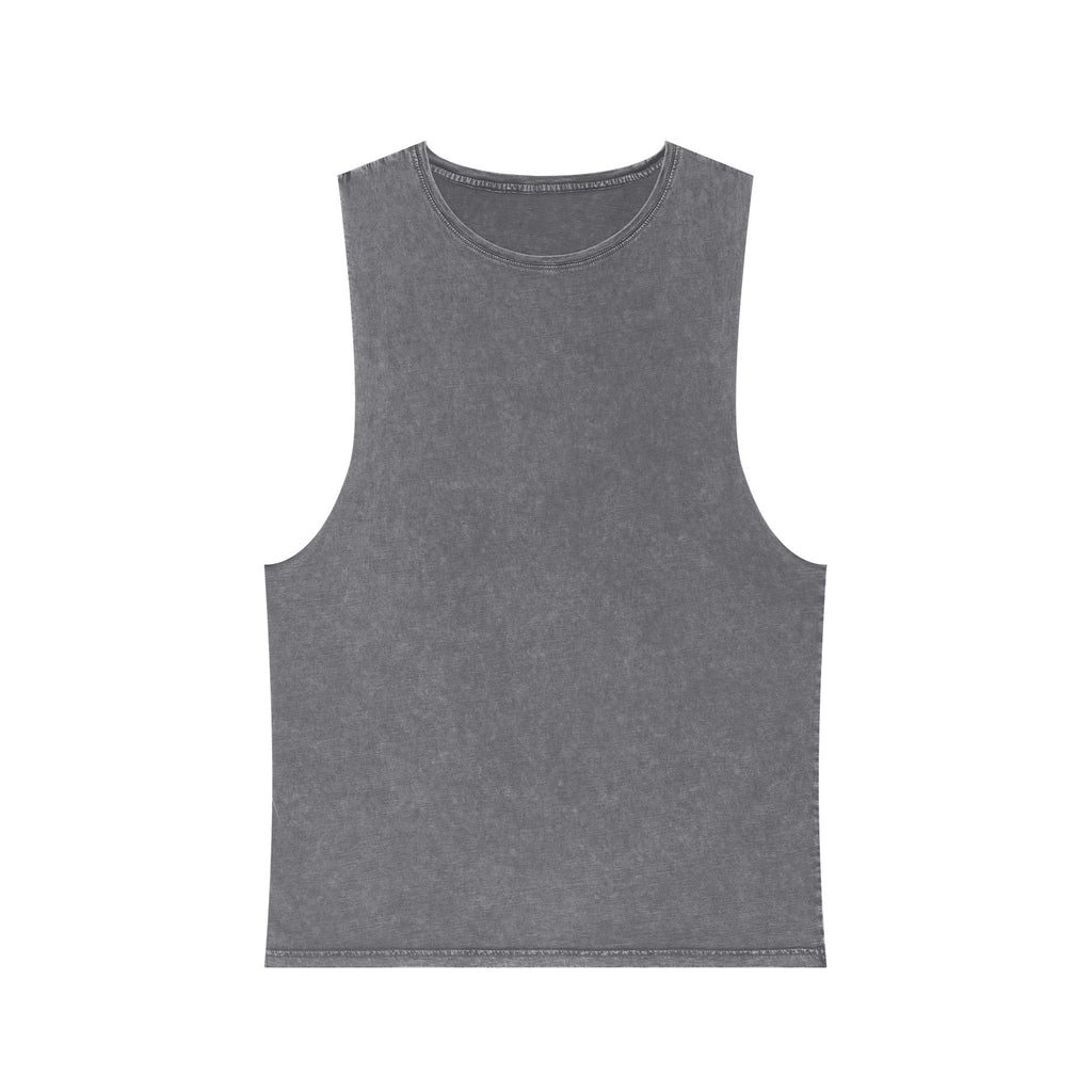 Unisex Stonewash Tank Top - The Greasy Thong Design, Summer Casual Wear, Beach Party Shirt, Funny Gift for Him, Vacation Essential