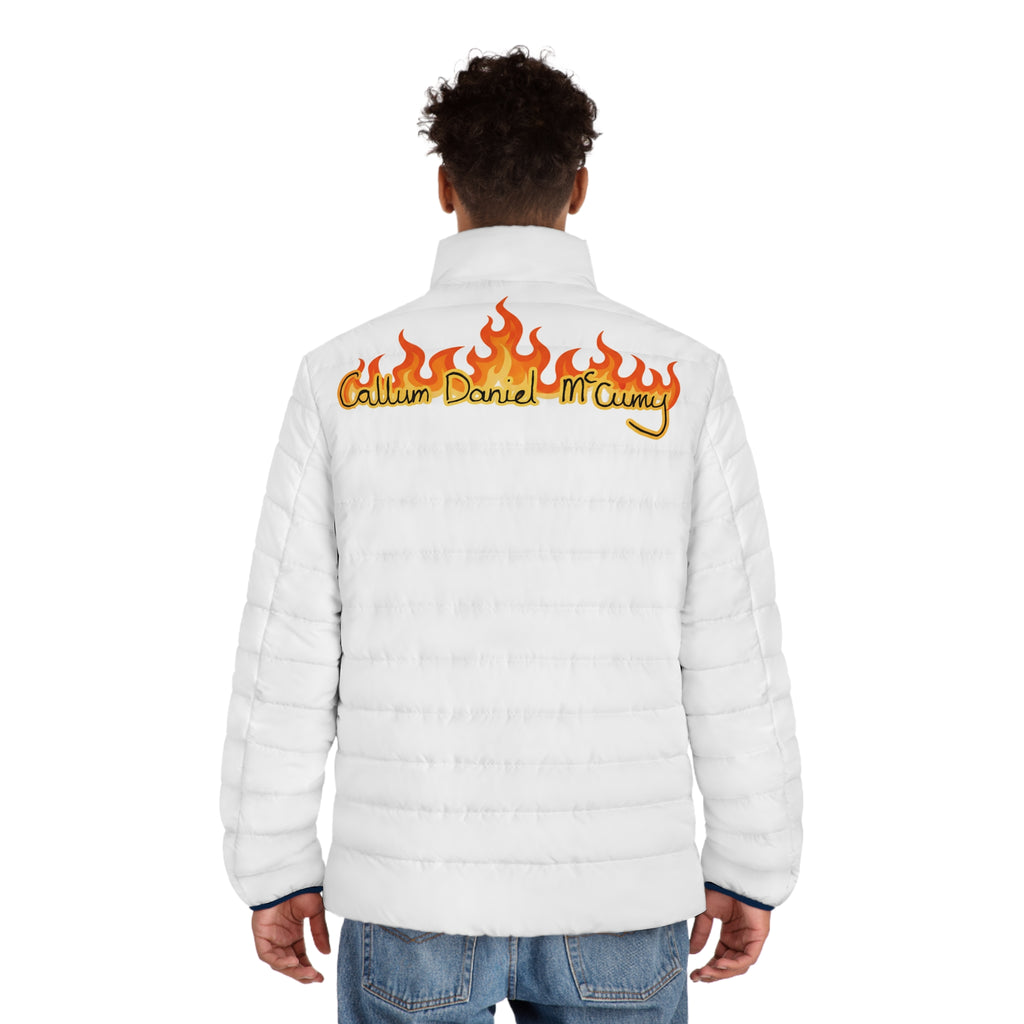 Puffer Jacket — Vintage Campfire Patch Graphic