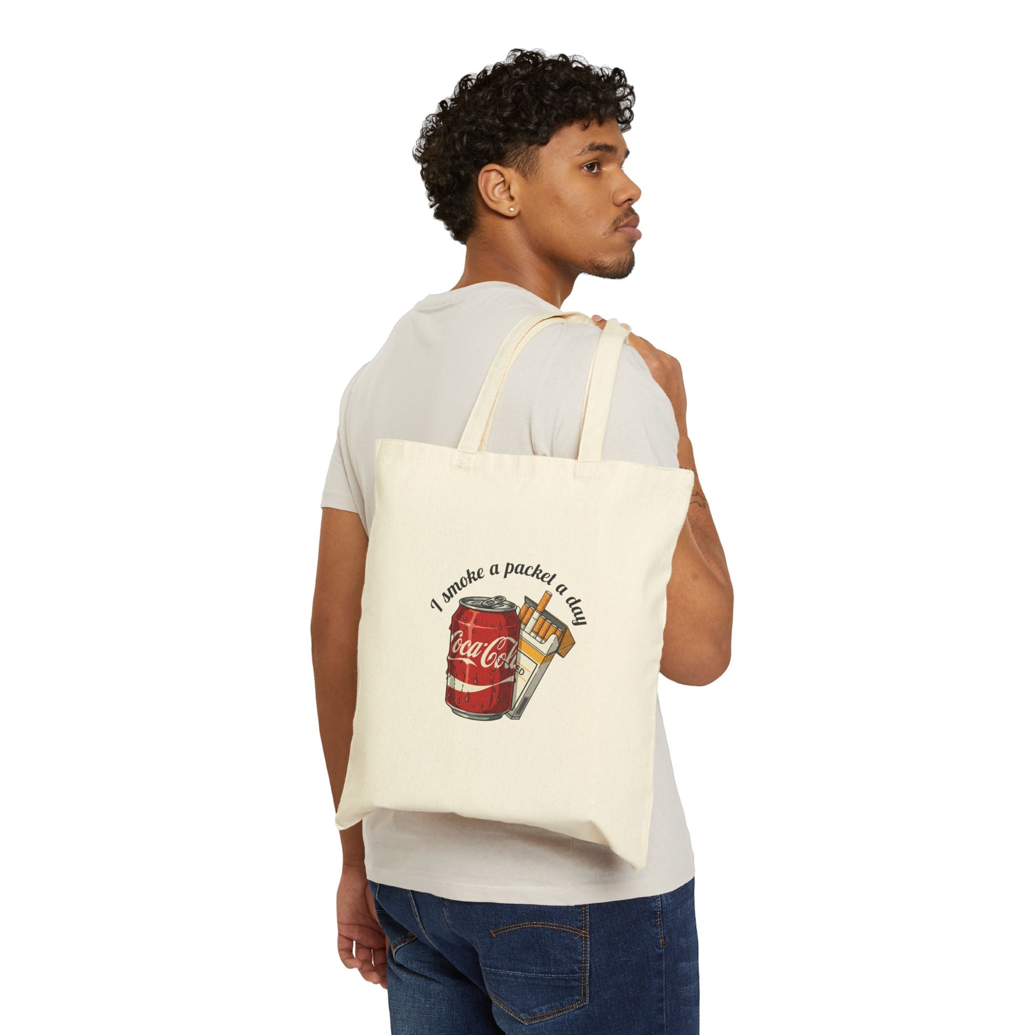 Coke Lovers Cotton Canvas Tote Bag, Eco-Friendly Grocery Bag, Fun Everyday Tote, Artsy Shopping Bag, Gift for Coca-Cola Fans