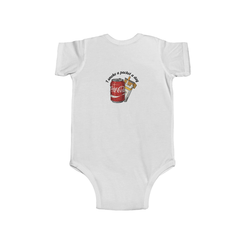 Infant Bodysuit "I Want a Pocket for My Cutie" - Baby Onesie with Soda & Fries Graphic