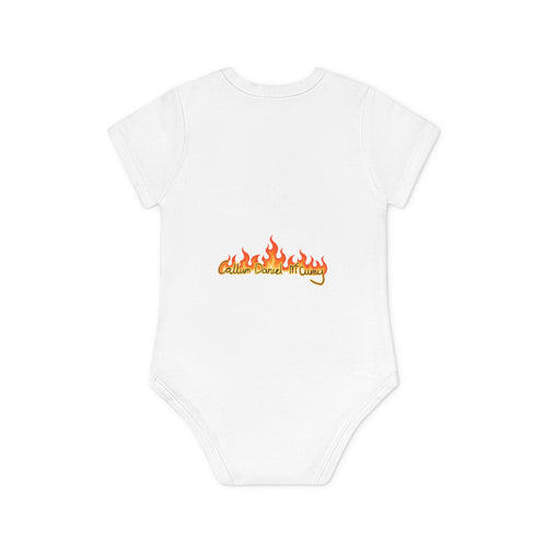 Baby Bodysuit — 'Call Me Papa' Flame Graphic Organic Cotton