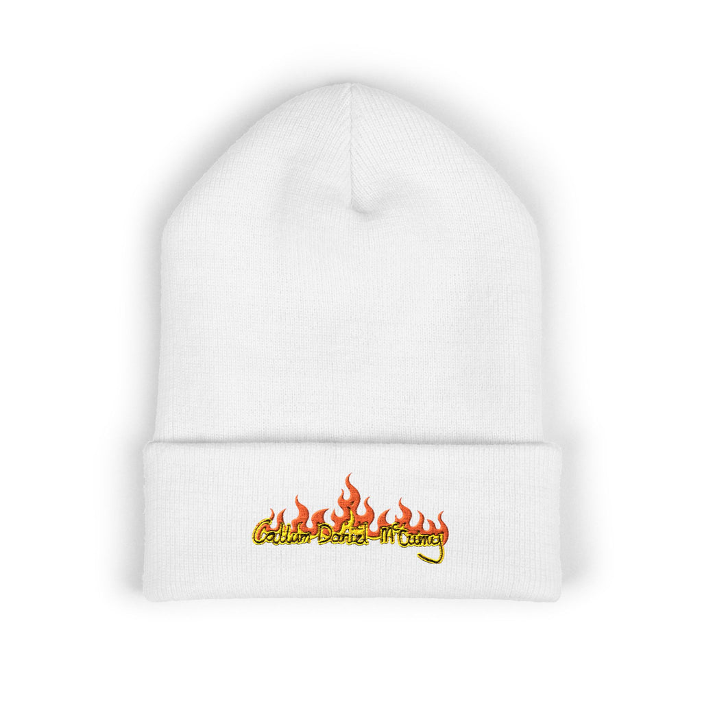 Embroidered Flame Logo Cuffed Beanie