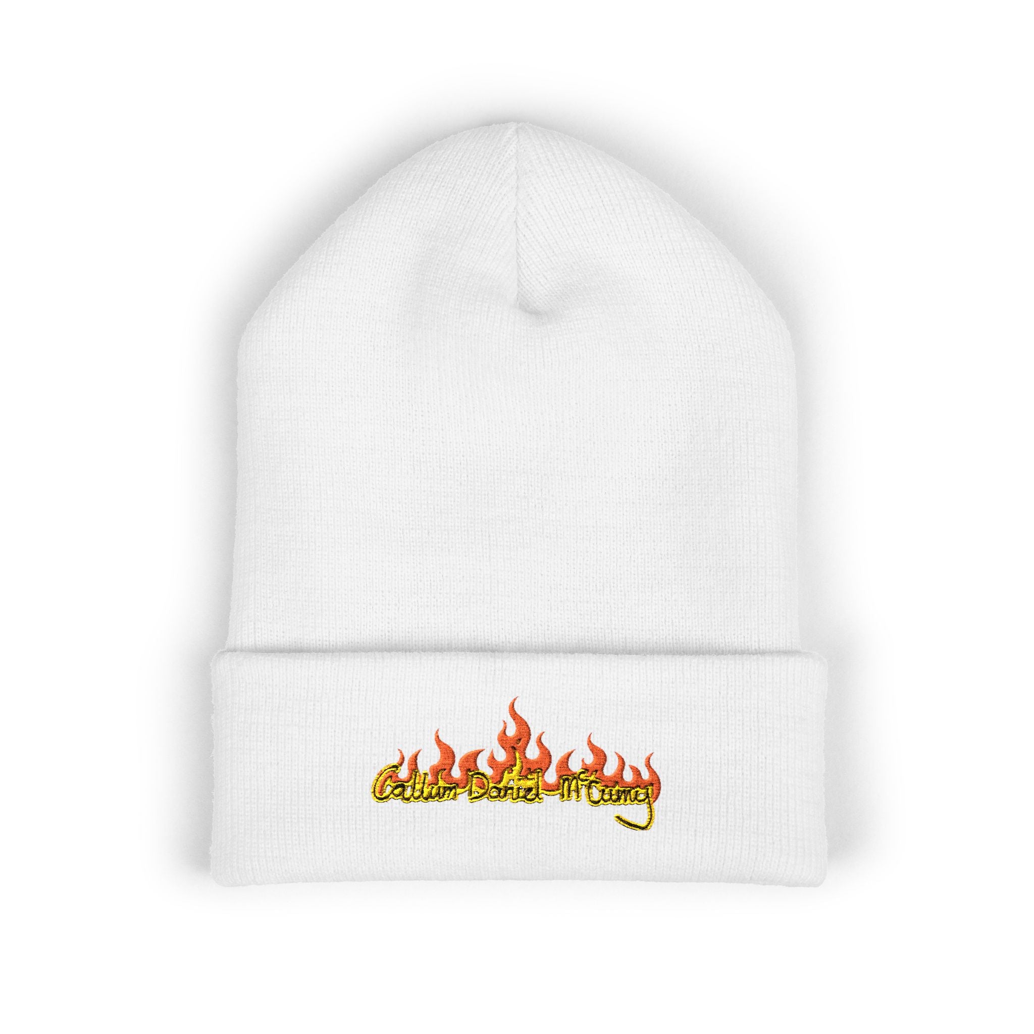 Embroidered Flame Logo Cuffed Beanie