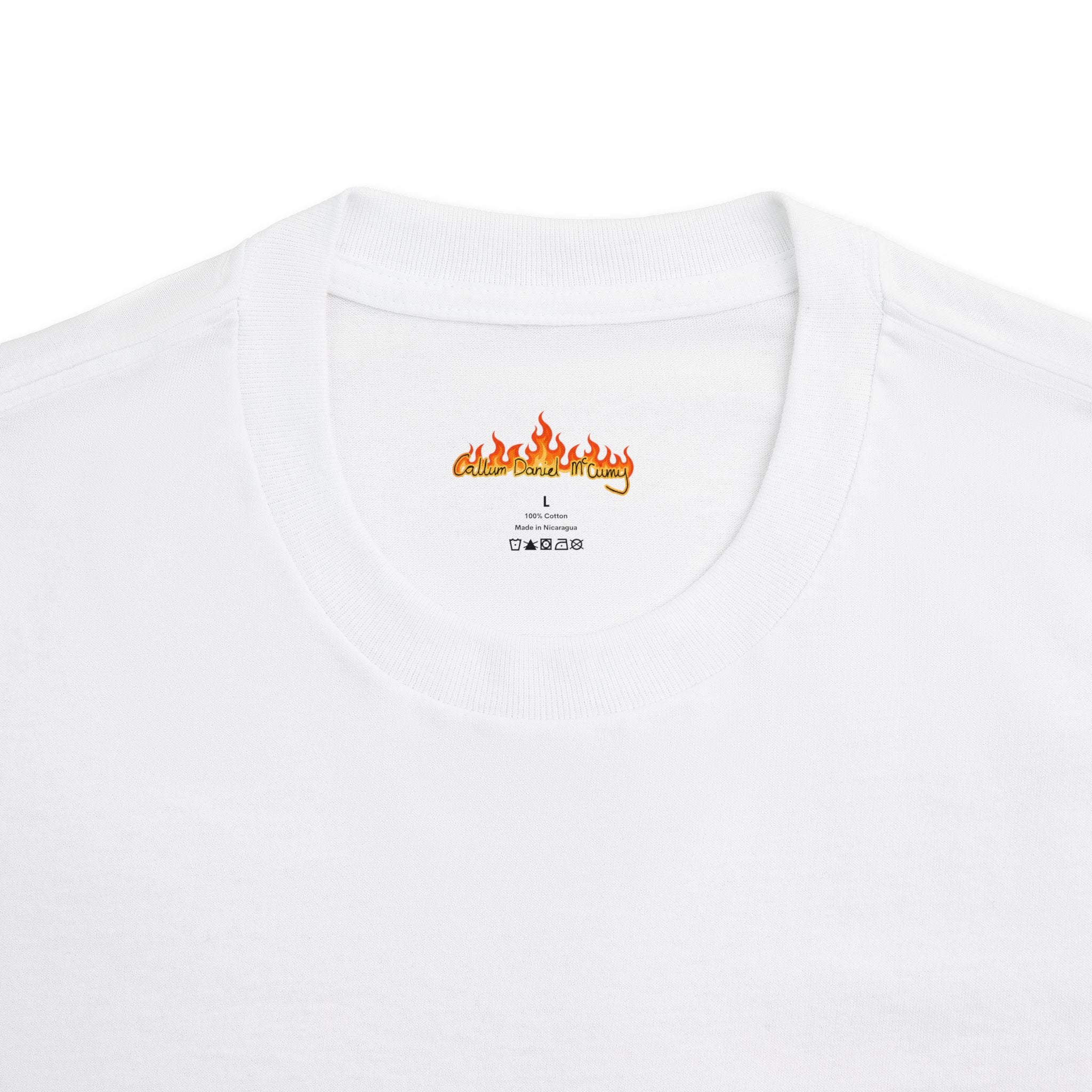Graphic Tee — 'Callum Daniel McCurry' Flame Logo Backprint