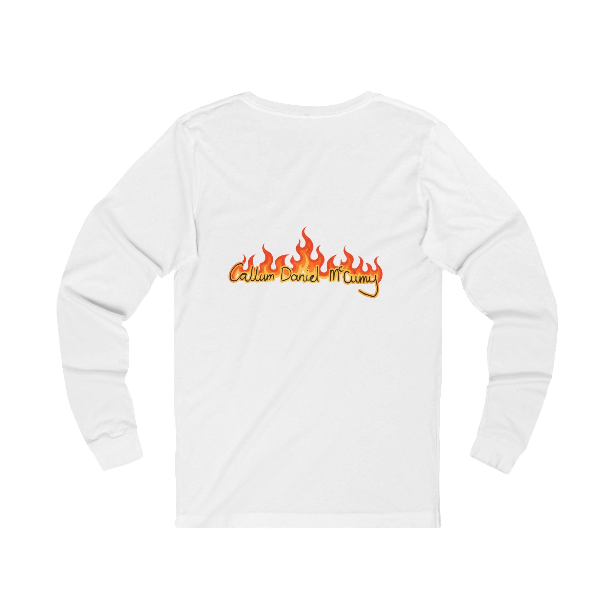 Long Sleeve Tee — Retro Flame 'Save Our Souls, Beloved' Graphic