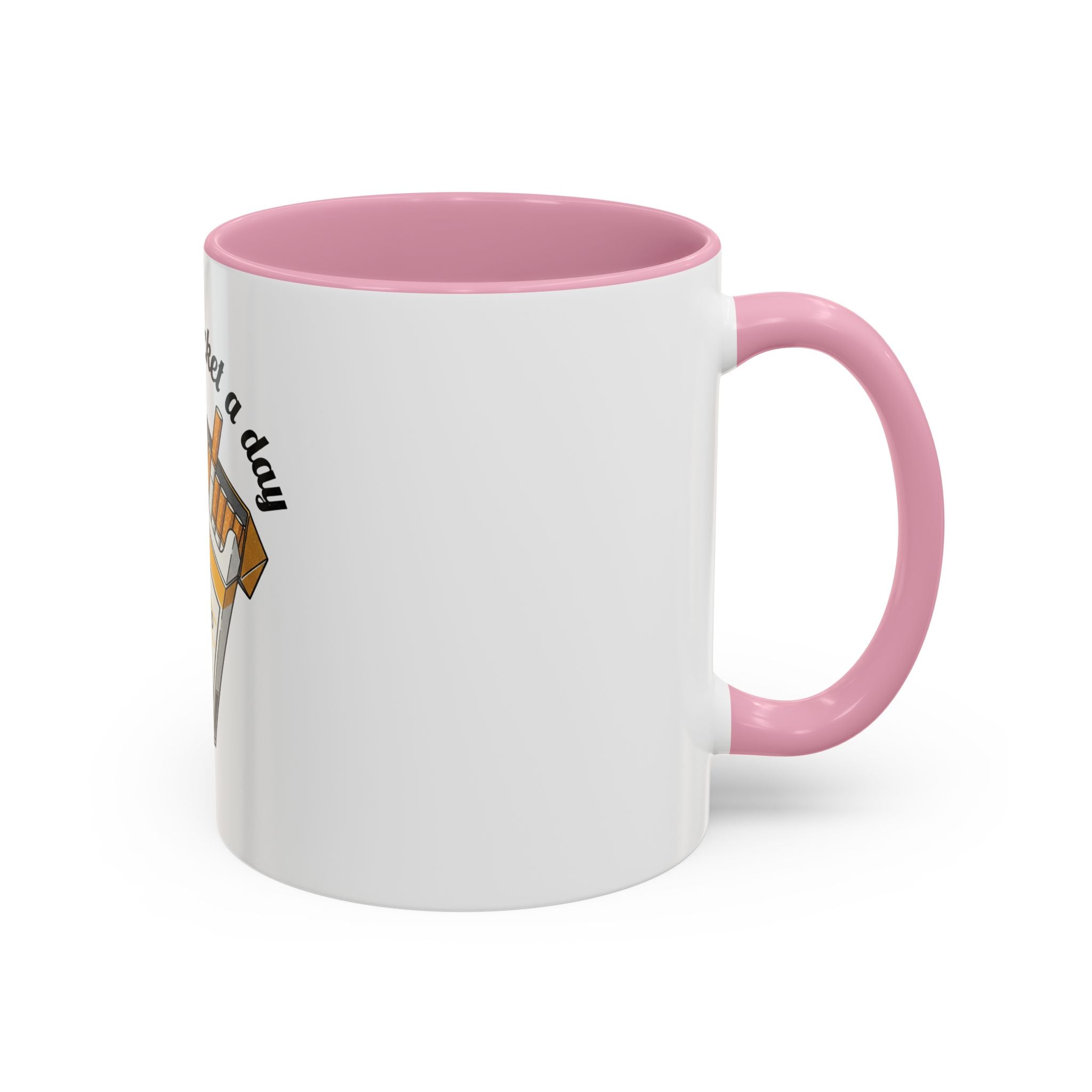 Ceramic Mug — "I Smoke a Packet a Day" Retro Soda & Cigarettes Graphic (11oz/15oz)